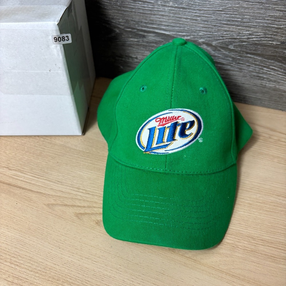 Miller Lite Hat Cap Strap Back Green Beer Vintage Logo Adjustable - Picture 9 of 9